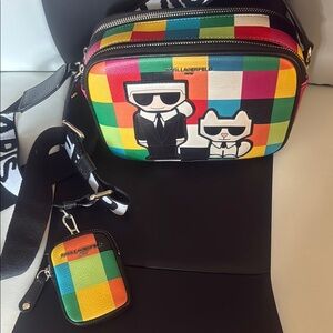 Karl Lagerfeld Multicolor Crossbody Bag and Coin Pouch